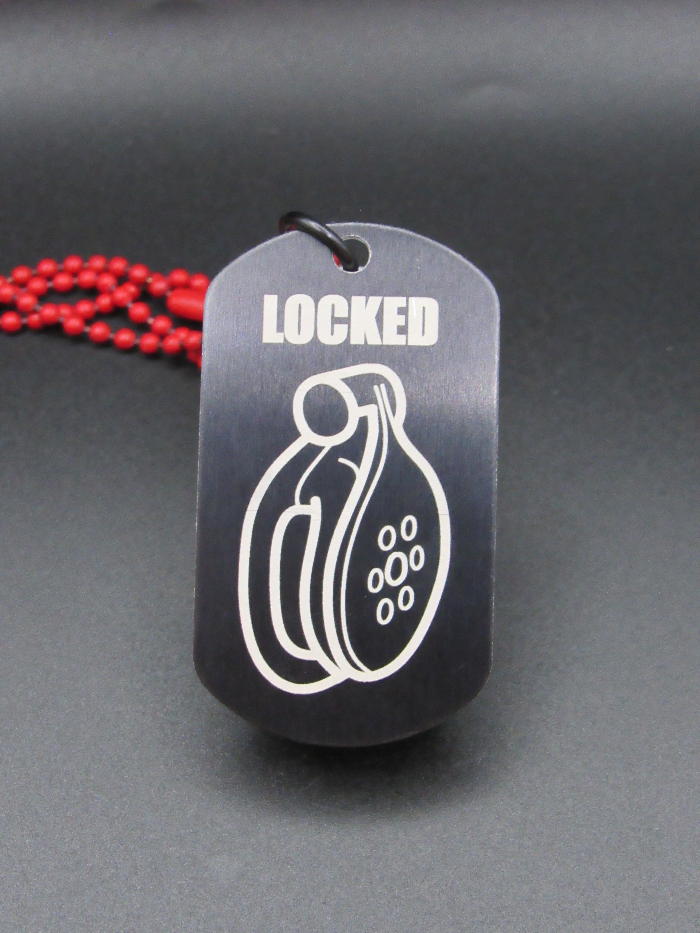LOCKED (Flat Cage) - Flat Chastity Design Premade Tag